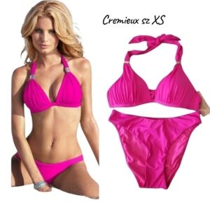 NWT CREMIEUX Hot Pink Bikini 2 Piece Swinsuit sz XS